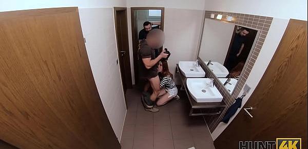  HUNT4K. For cash cuck permits hunter to fuck red-haired GF in restroom
